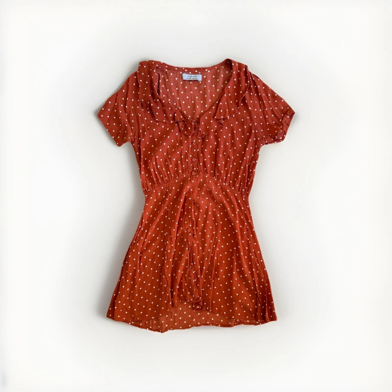 AUGUSTE The Label Size 6 Rust Lilly Day Classic Polka Dot Dress Orange - Image 2