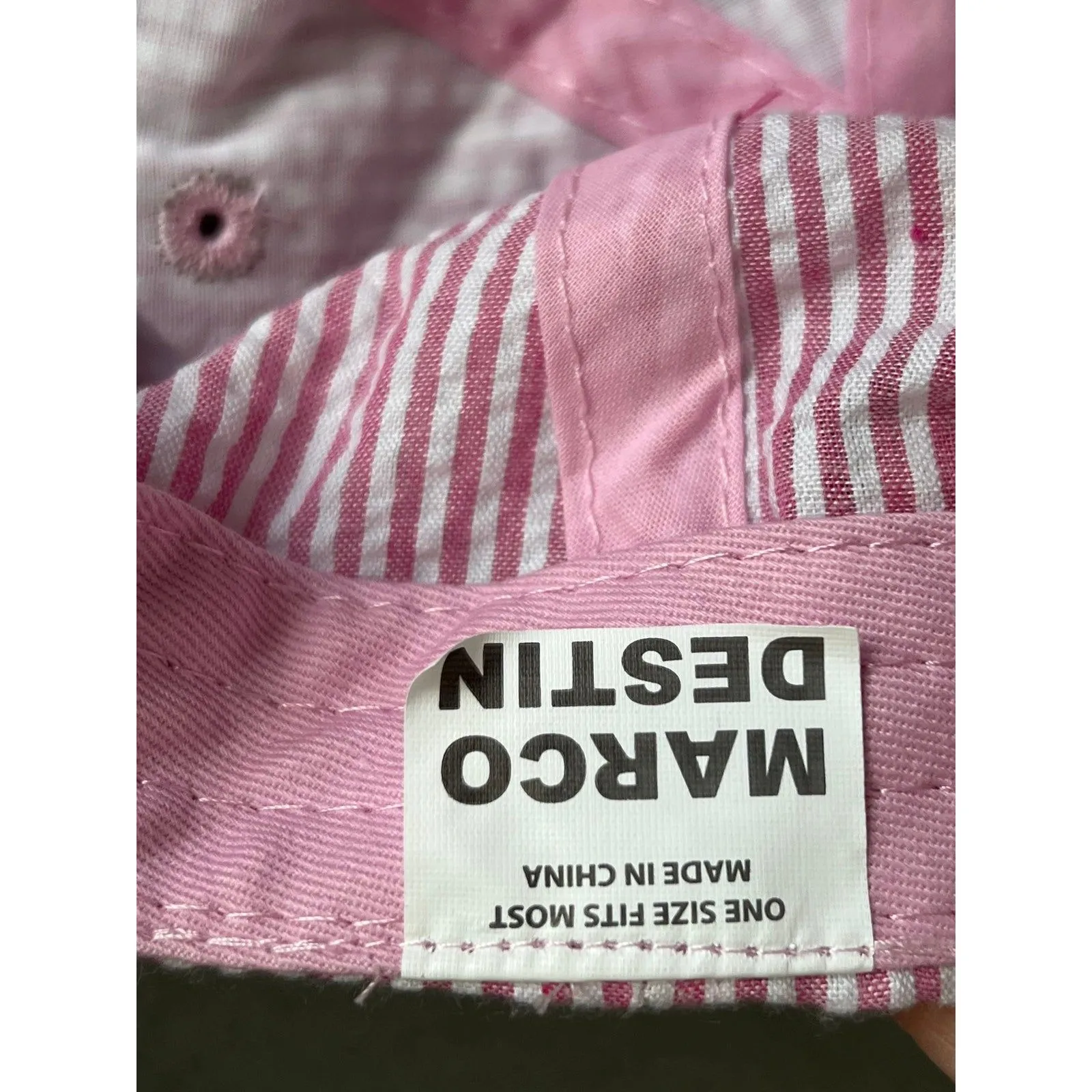 Destin, Florida Pink White Striped‎ Ball Cap Hat Adjustable Baseball - Image 4