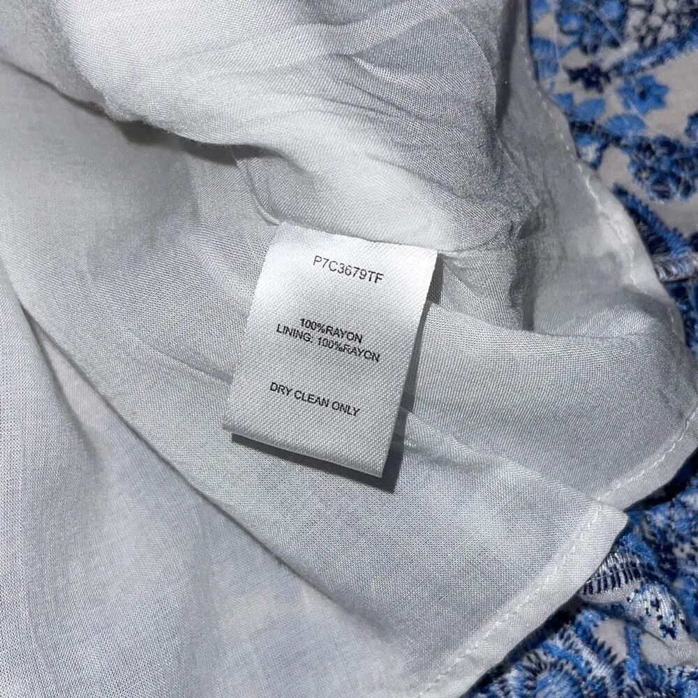 Parker Jillian EMBROIDERED Off the shoulder Scalloped Rayon Top‎ Size Small - Image 7