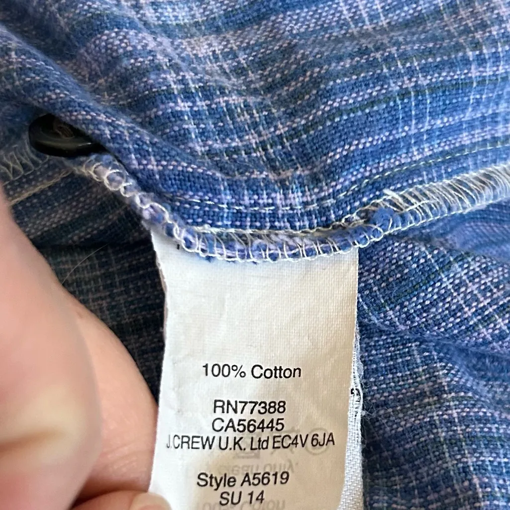 Madewell Ex-Boyfriend Shirt Button Up Long Sleeve in Indigo Weave Size XS - Image 5