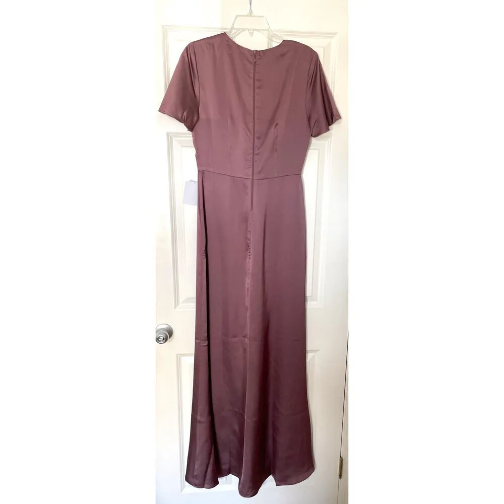 Show Me Your Mumu Rome Twist Satin Gown Dress Plum Purple Size XXS NEW - Image 5