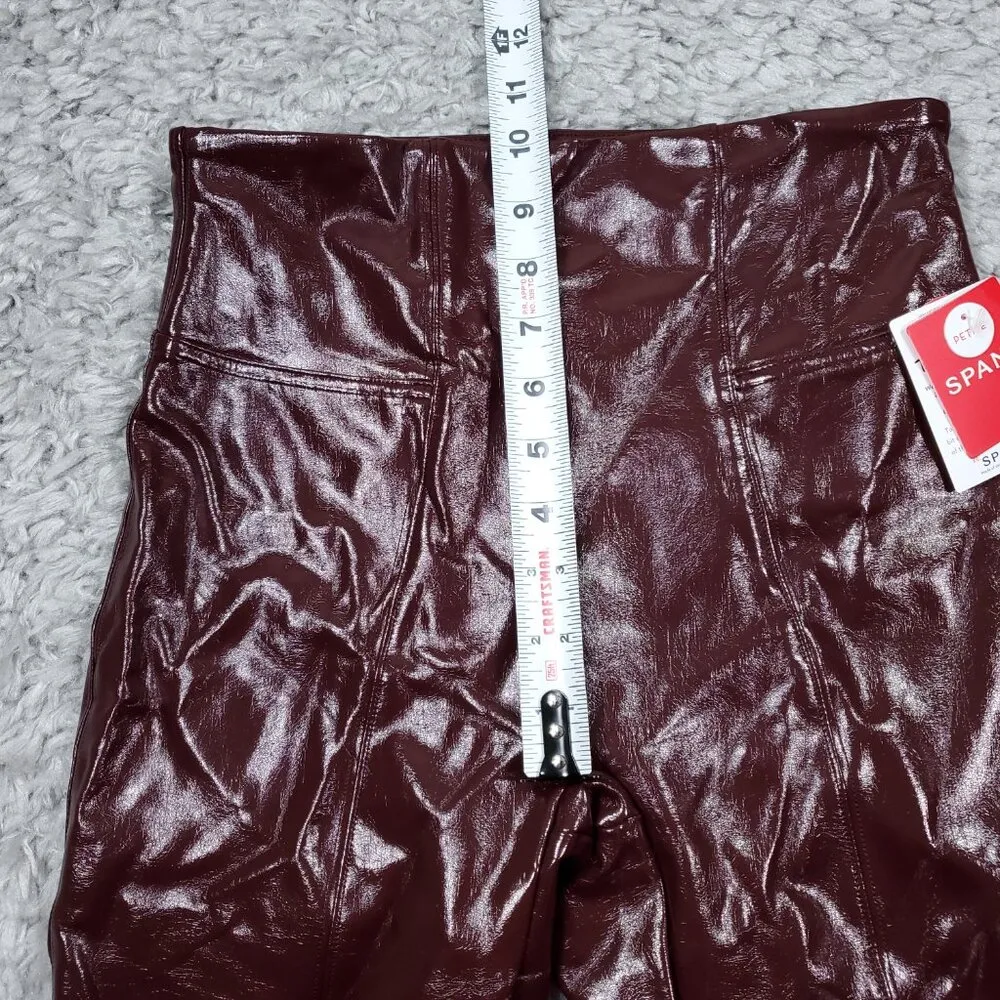 Spanx Faux Patent Leather Leggings Women’s Size Small Petite Ruby Red 20301Q - Image 8