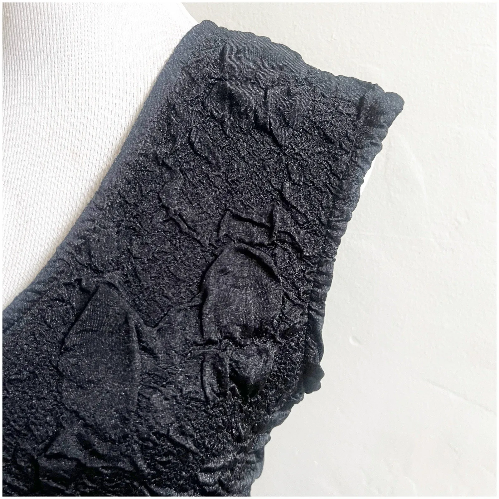 Flapper Style Bodycon Puff Dress Black Size XL Fringe Hem Stretch Sleeveless - Image 13