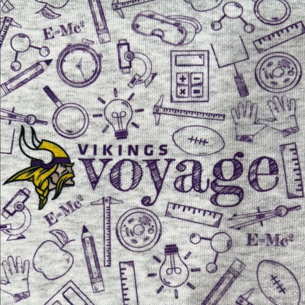 Large Backpack with Vikings Voyage design Gray - Image 5