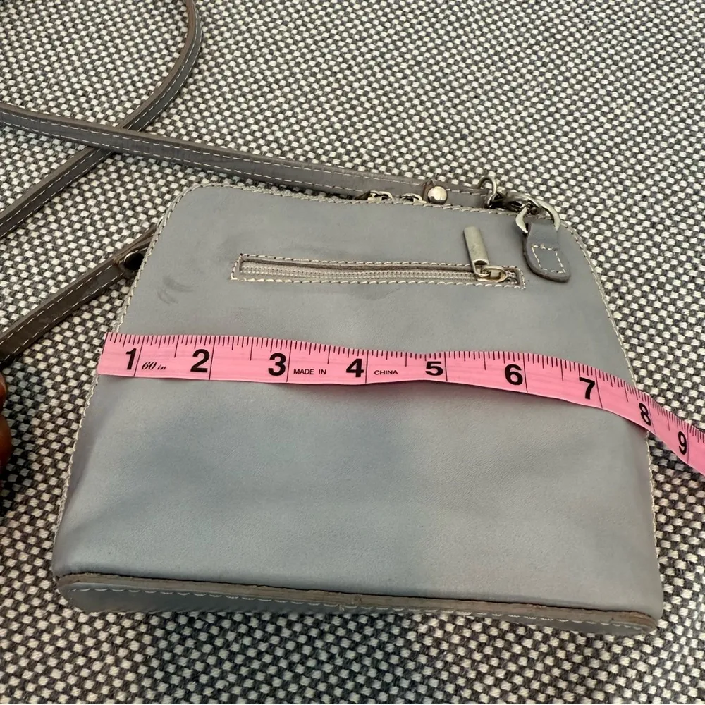 Vera‎ Pelle Genuine Italian Leather Cross Body Bag Womens Small blue - Image 12