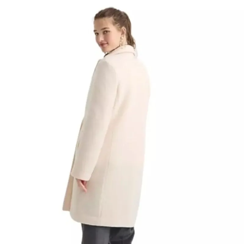 J.Crew Daphne Topcoat in Italian Boiled Wool in Cream Color Size 12 - Image 11