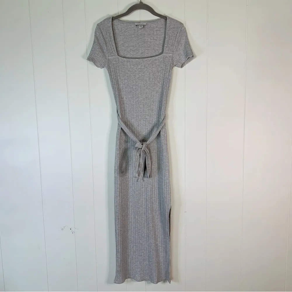 Grey Ribbed Tee Midi Dress 6 - Image 3