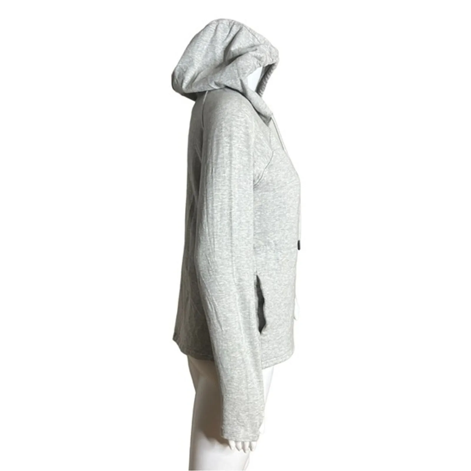 Zyia Sweatshirt Womens Small Gray Quilted Front Hoodie Casual Workout Athleisure - Image 2