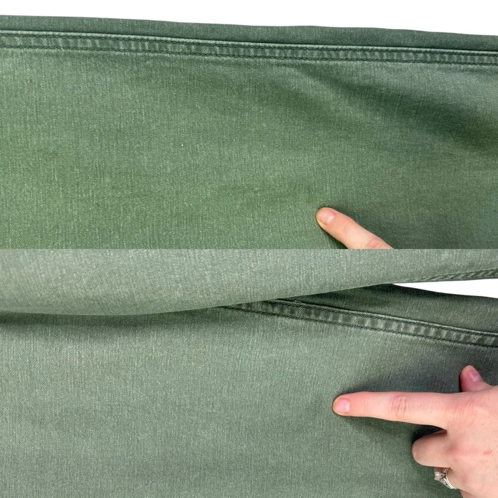 MOTHER MAJOR SNEAK FRAY in Green‎ ROGER THAT Wide Leg Raw Hem Size 23 Army Green - Image 13