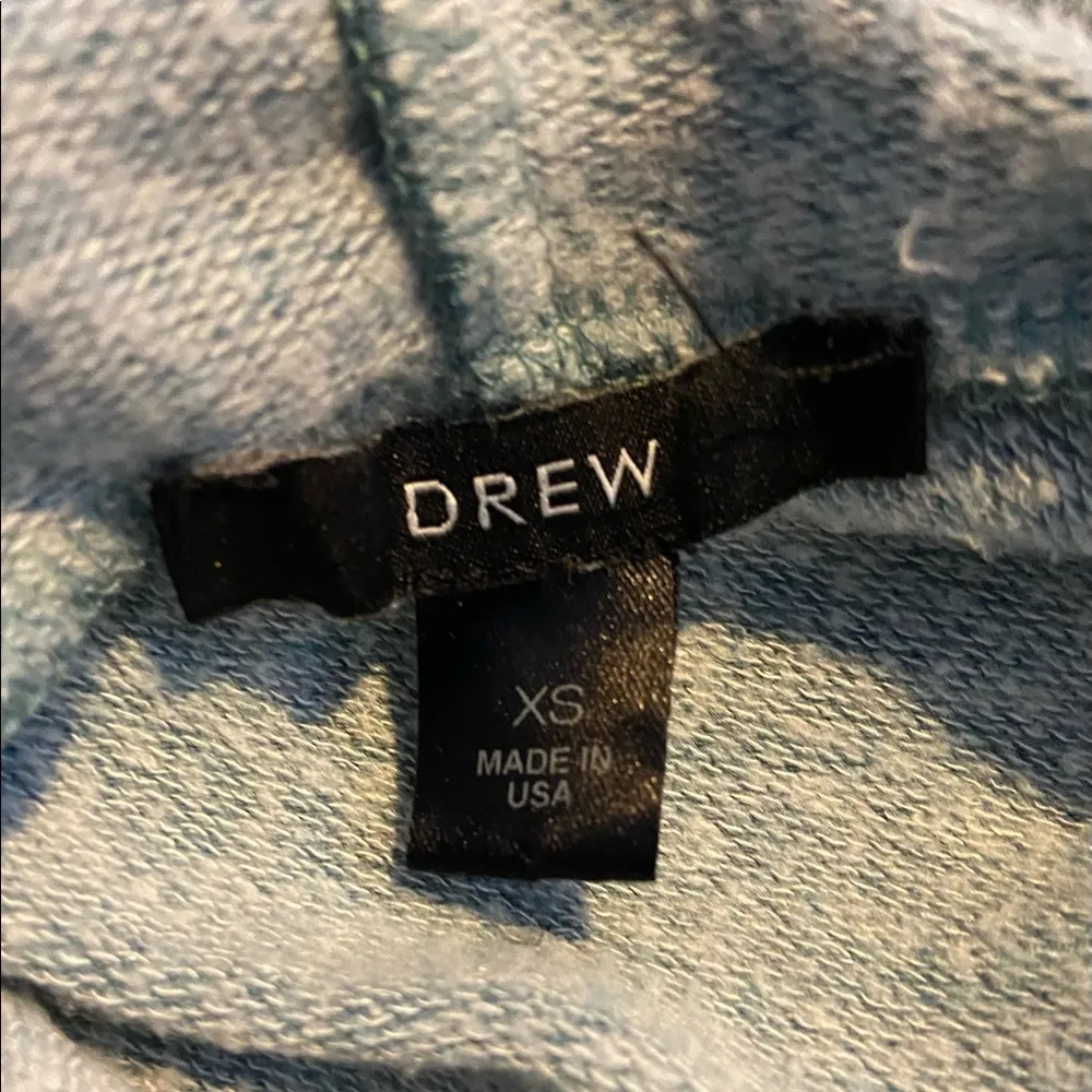 Drew Light Blue Hooded Twist Front Size XS Sweatshirt Lightweight & Cozy. - Image 4