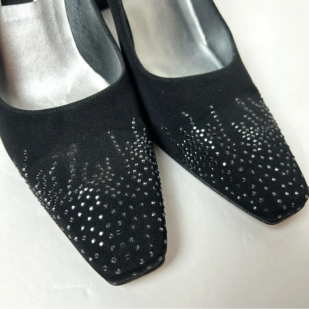 Stuart Weitzman Classic Pump With Crystal Rhinestone Embellishment Black Vintage - Image 5