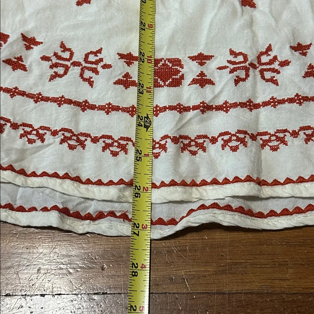 Sundance Embroidered Cream Tank Top, Large - Image 5