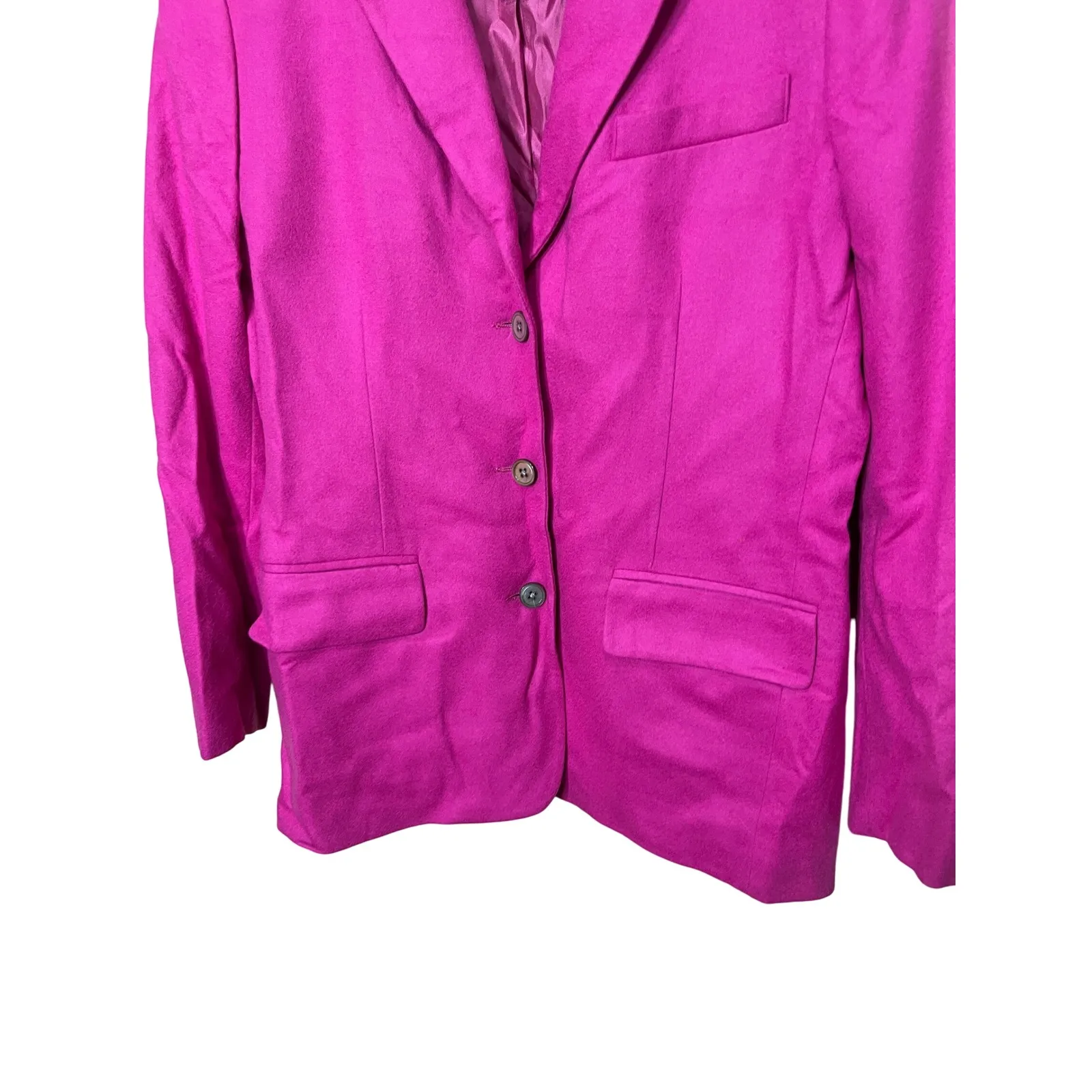 GAP Women's Hot Pink Wool Blend Blazer Classic Button Career Jacket Size M - Image 3