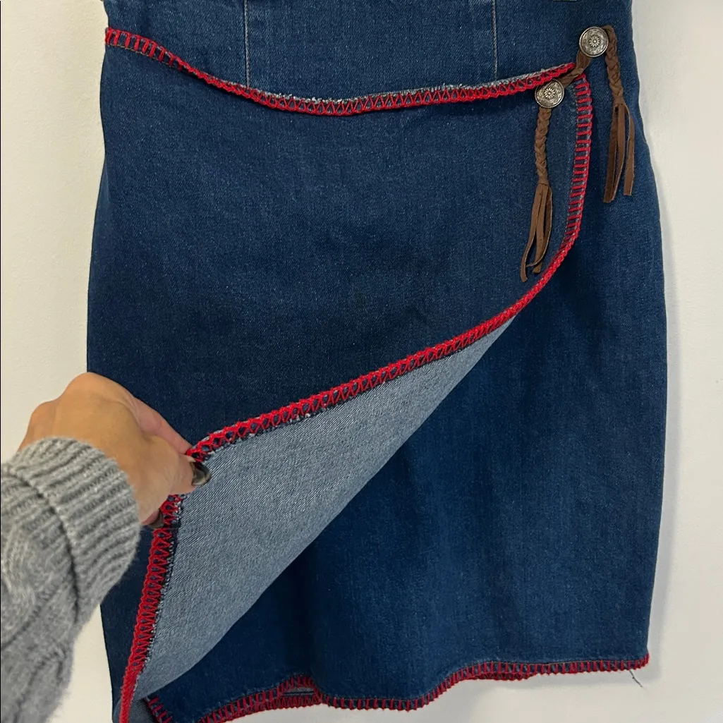 An Original Rickie Embroidered Western Denim Jacket/Skirt Set Size M - Image 6