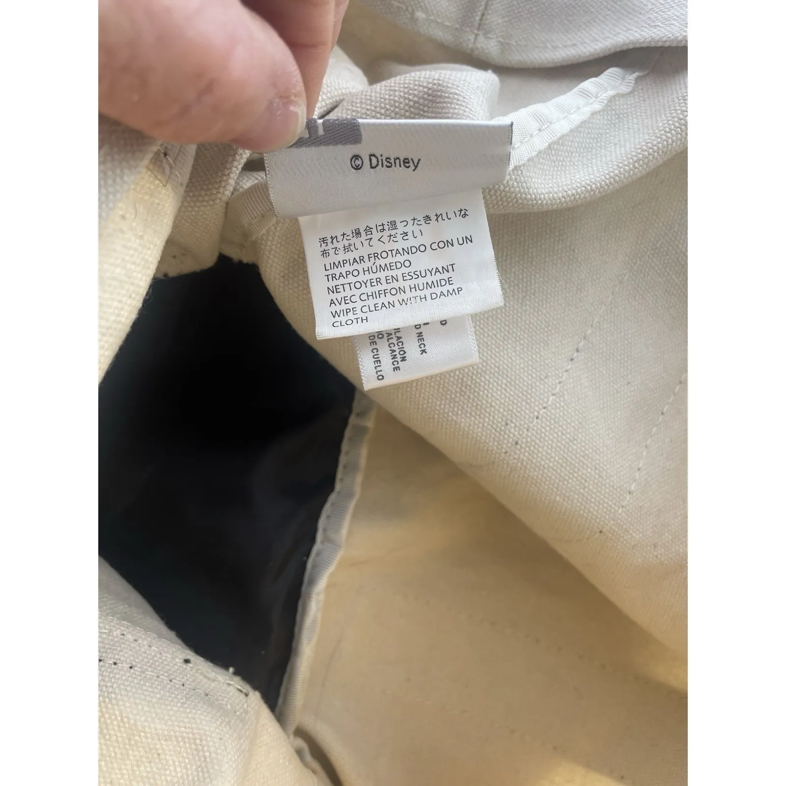 Collectible Disney World 1971 Travel Tote Beach Bag Mickey Mouse Ivory Black LRG - Image 6