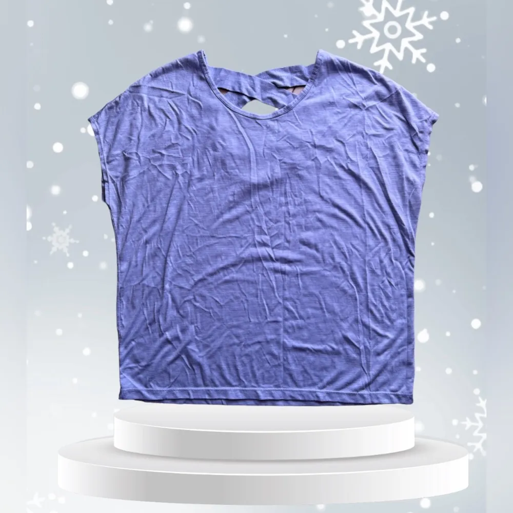 Gaiam Crossed Strap‎ Tank Top blue/ gray Size M made in China cotton lightweight - Image 2