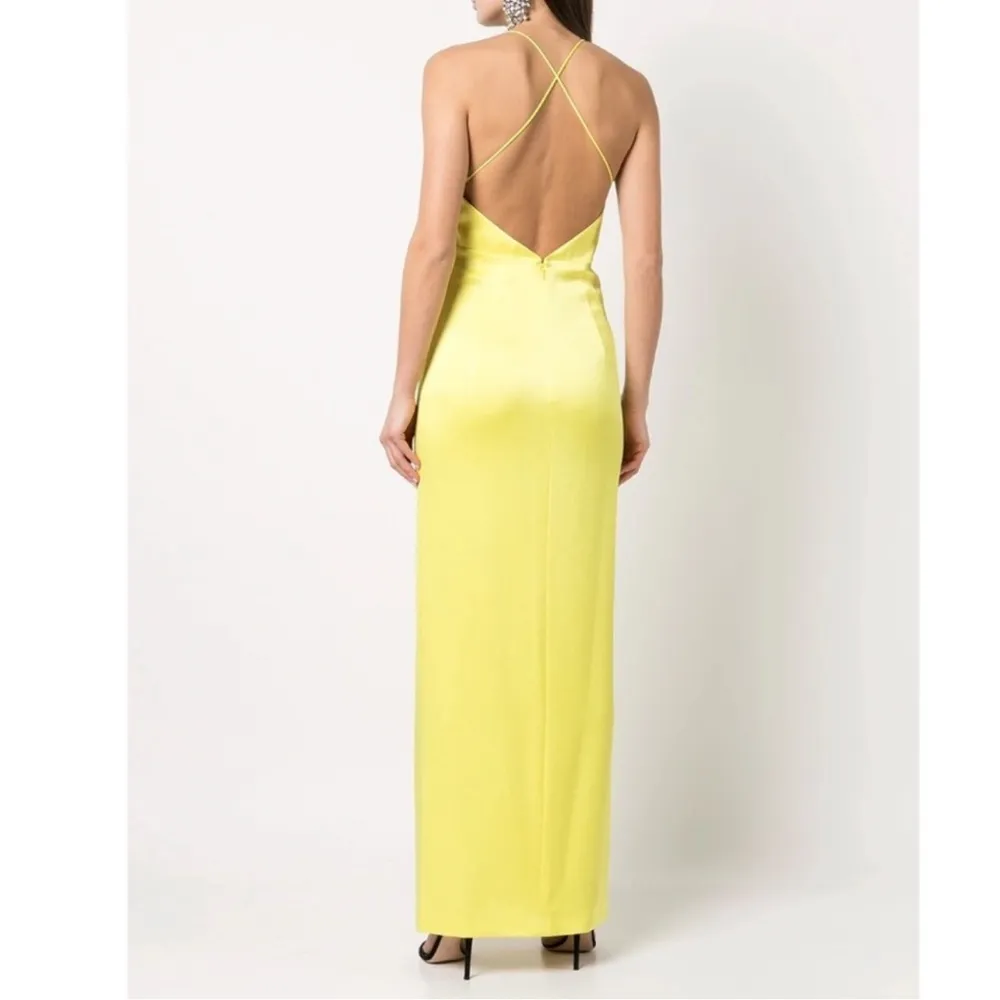 ALICE + OLIVIA Dakota Bias Slip Maxi with Cross Back in Satin Finish 2 - Image 5