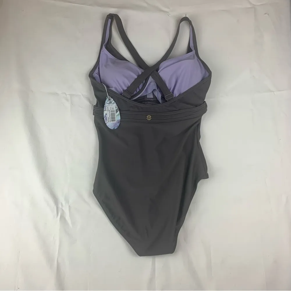 Prana women's small 34D gray new Aelyn One-Piece Swimsuit underwire athletic - Image 7