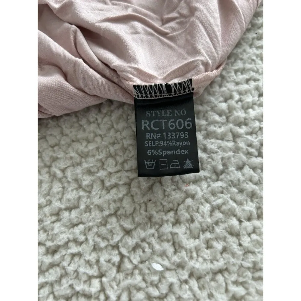 POL Crewneck Short Sleeve Rayon/Spandex T-Shirt Pink Size M - Image 6