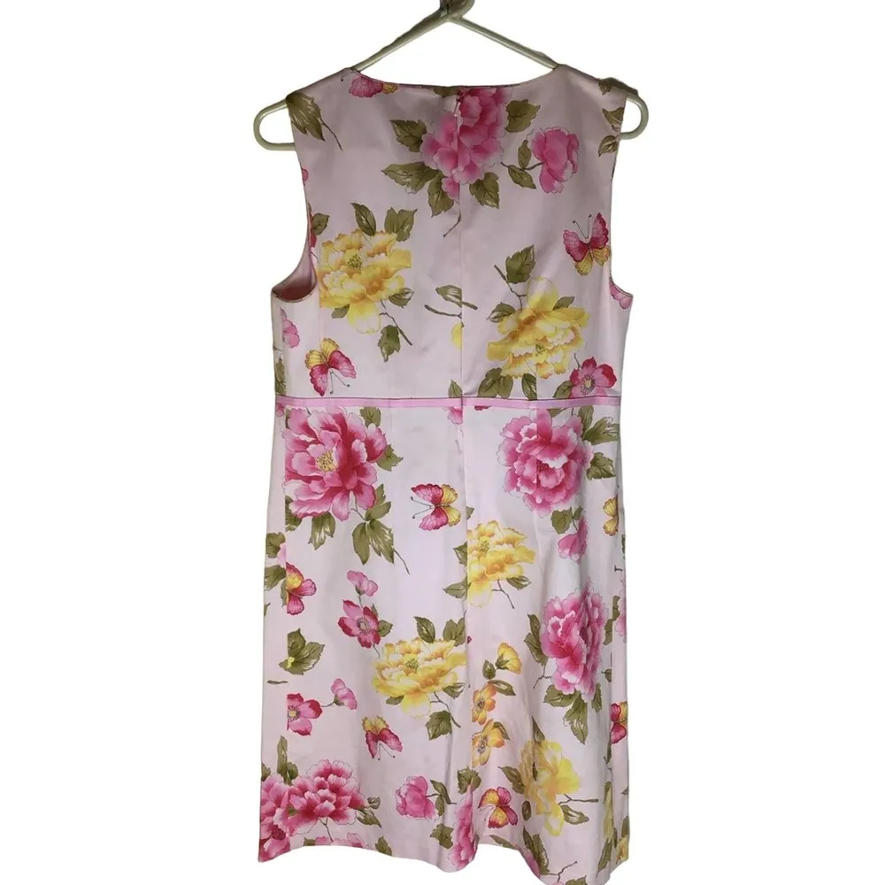 Real Clothes size 8 pink floral sleeveless dress Yellow - Image 15
