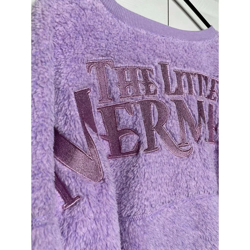 NEW Disney The Little Mermaid Ariel Purple Fuzzy Spirit Jersey Top Size Small - Image 7