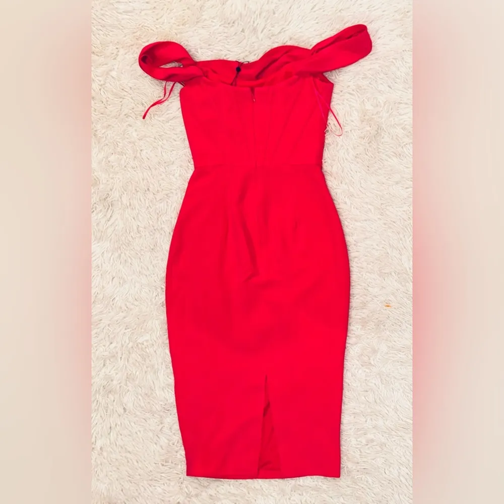 NWT Dress The Population Vickie Off-the-Shoulder Sheath Dress Begonia Pink sz XS - Image 7