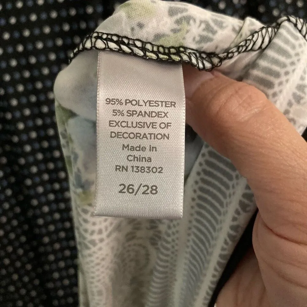 Avenue bell sleeve A line polkadot floral lace print midi dress womens 26/28 New - Image 7