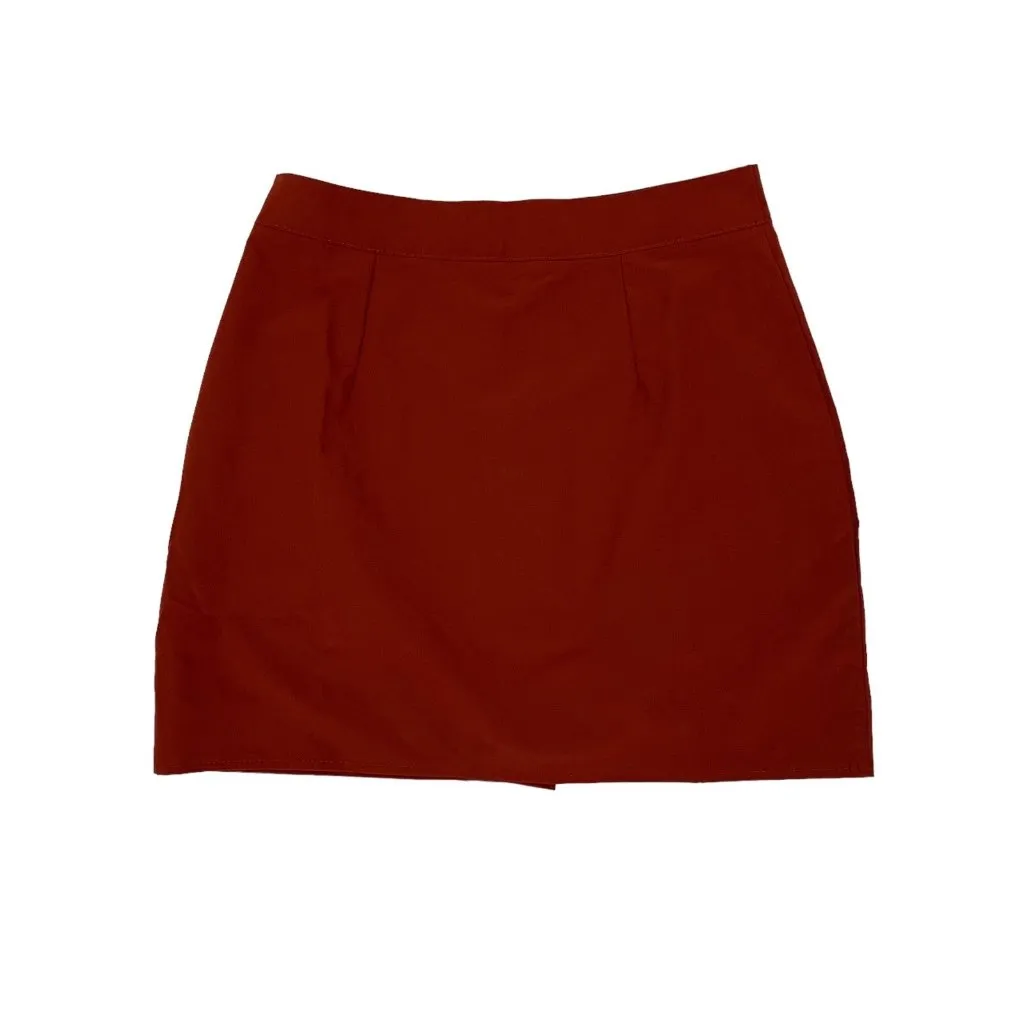 Romwe Skirt Medium Brown Button Up Mini Cottagecore Retro Trendy‎ - Image 2