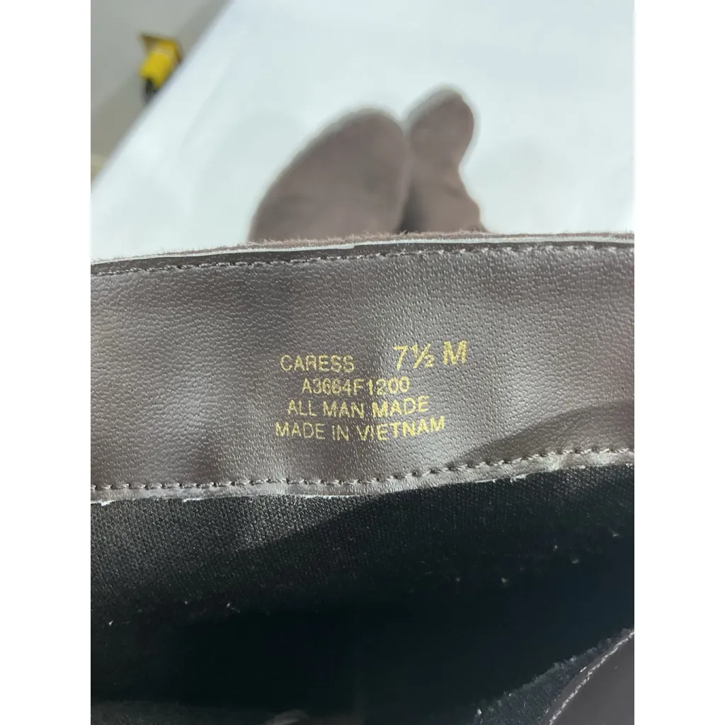 Womans Carlos Santana Caress Knee High Boots 7.5 M Brown Rushed Wedge Heel NWOT - Image 9