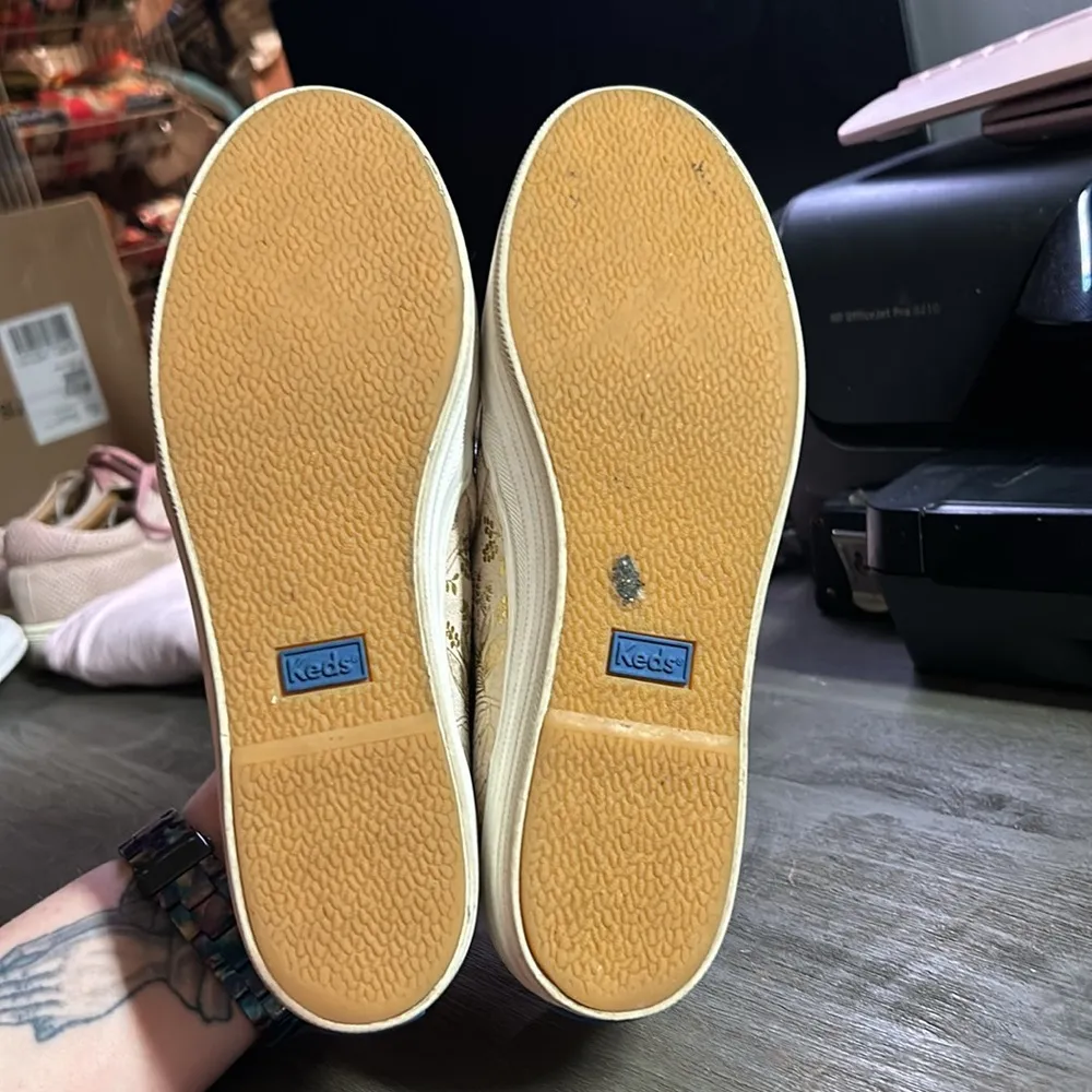 KEDS x Rifle Paper Co Pink Gold Jacquard Sneakers Size 6 - Image 5