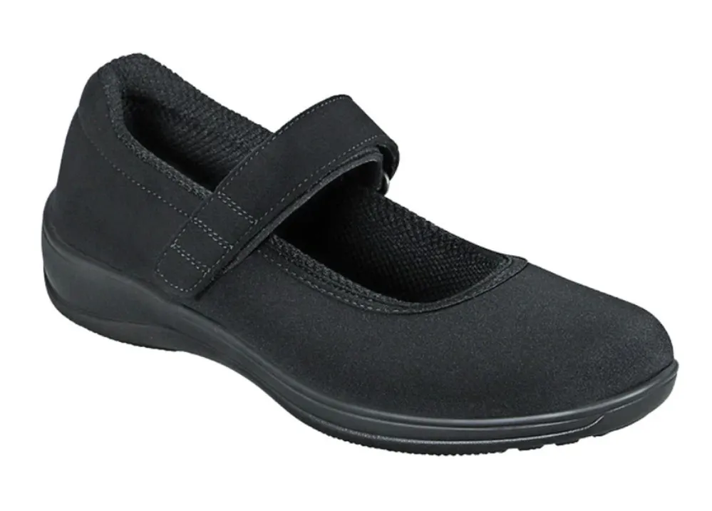 Ortho Feet Women Springfield Stretch Sneaker in Black, Size 7 Black - Image 1