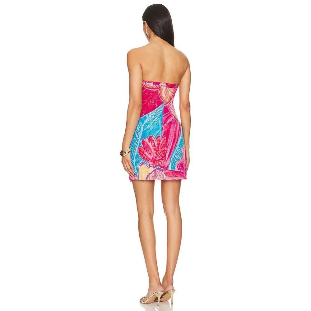 Rococo Sand Mini Dress in Pink XSmall New Womens Strapless Tropical Size XS - Image 2