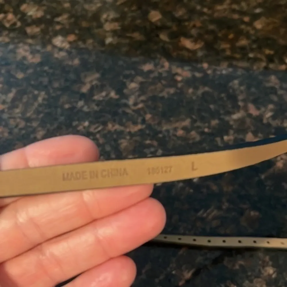 Black super skinny leather belt - Image 3