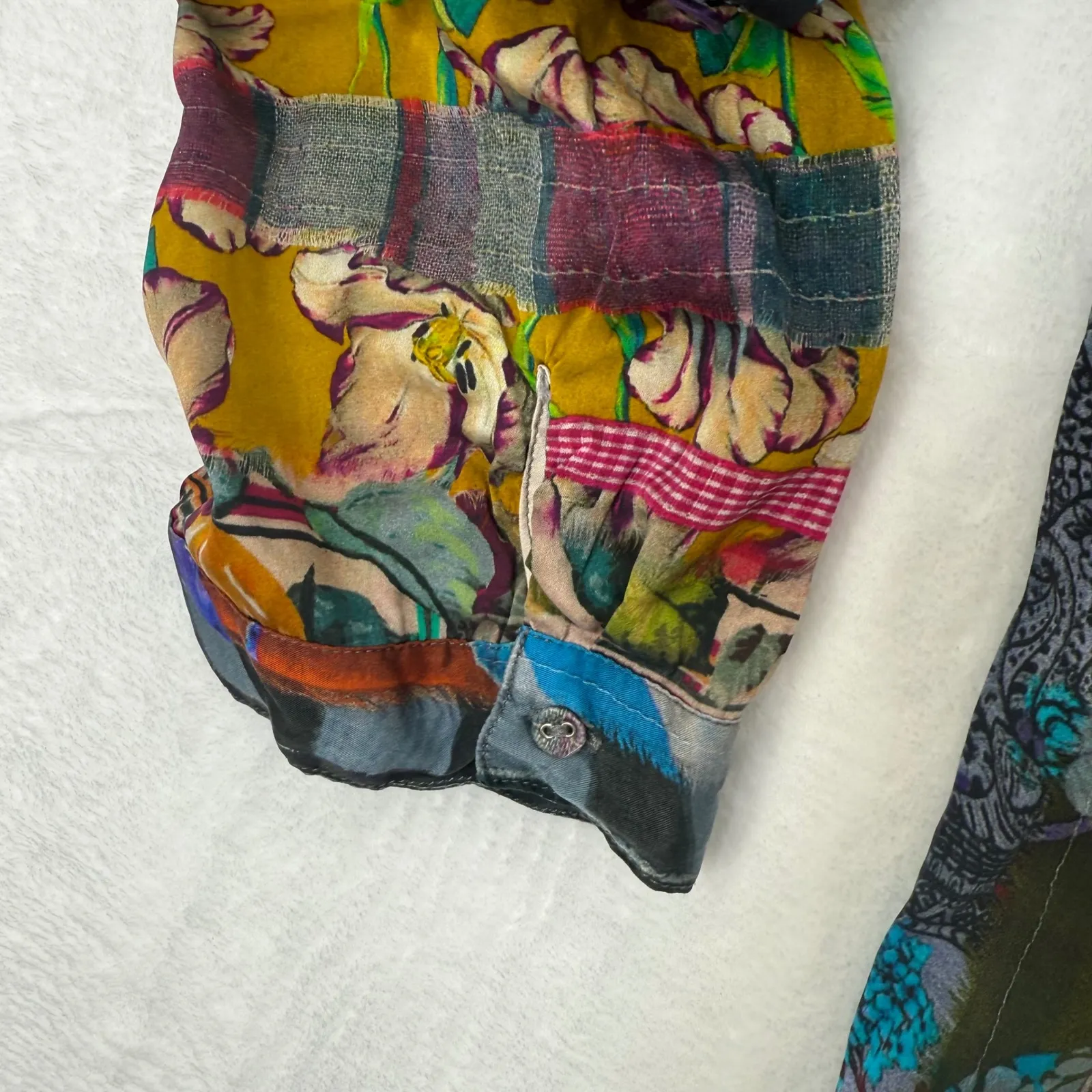 Johnny Was Sonnet Denali Button Down XXL Shirt Bohemia Art Silk Blend - Image 4