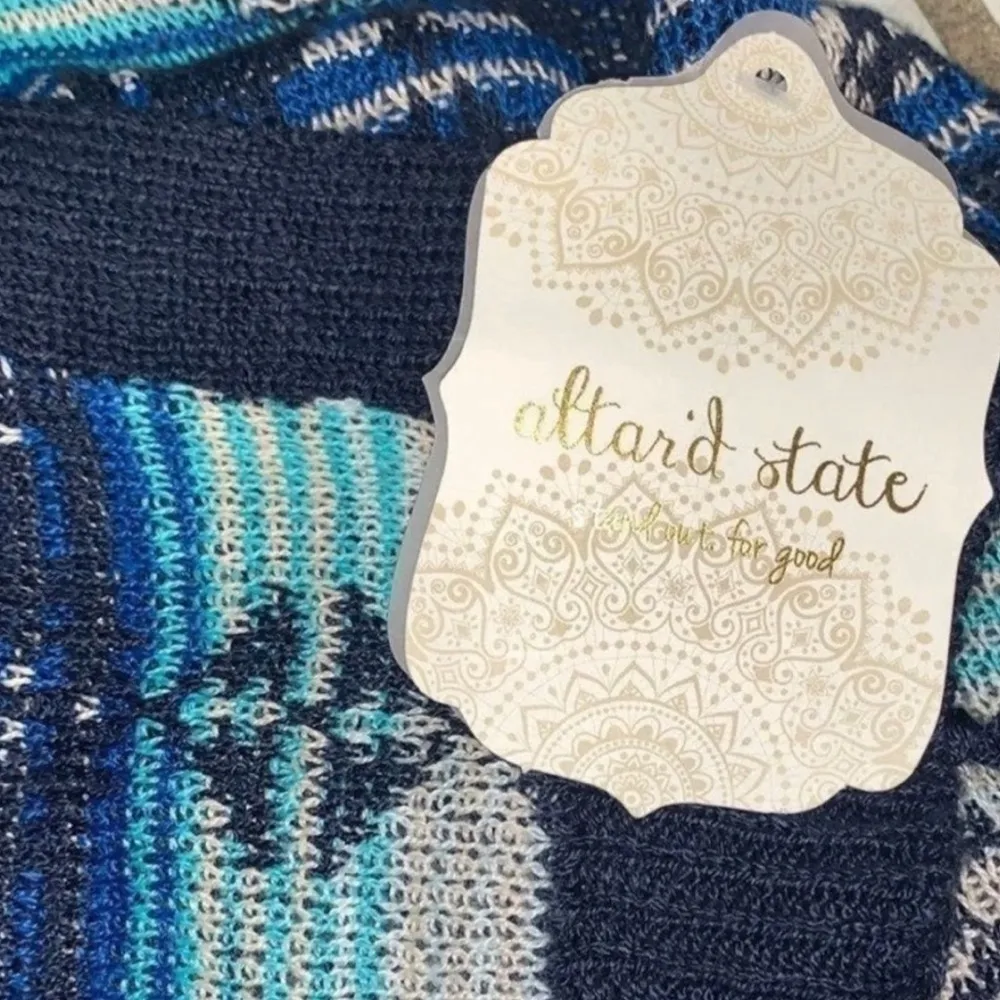 Altar’d State Open Fringe “Aztec Boulevard” Sweater Cardigan Small New With Tags - Image 5