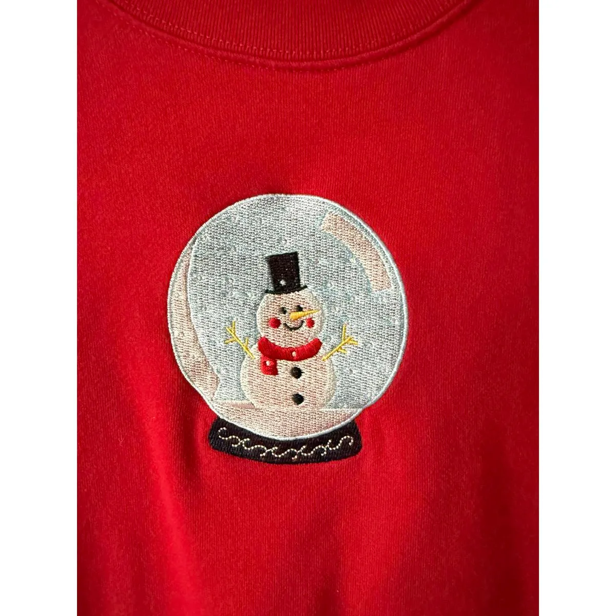 Red Sweatshirt with Snowman Embroidery Size undefined - Image 3