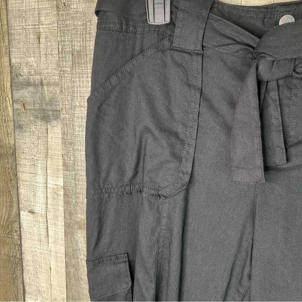 INC International Concepts Size 10 Ankle High Rise Black Cargo Pants W/T… - Image 5