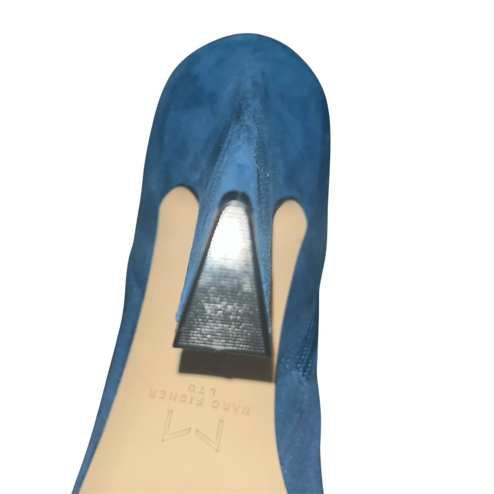 Marc Fisher Ltd Blue Suede Pointed Toe High Heel Ankle Boot Women's Size 10 - Image 9