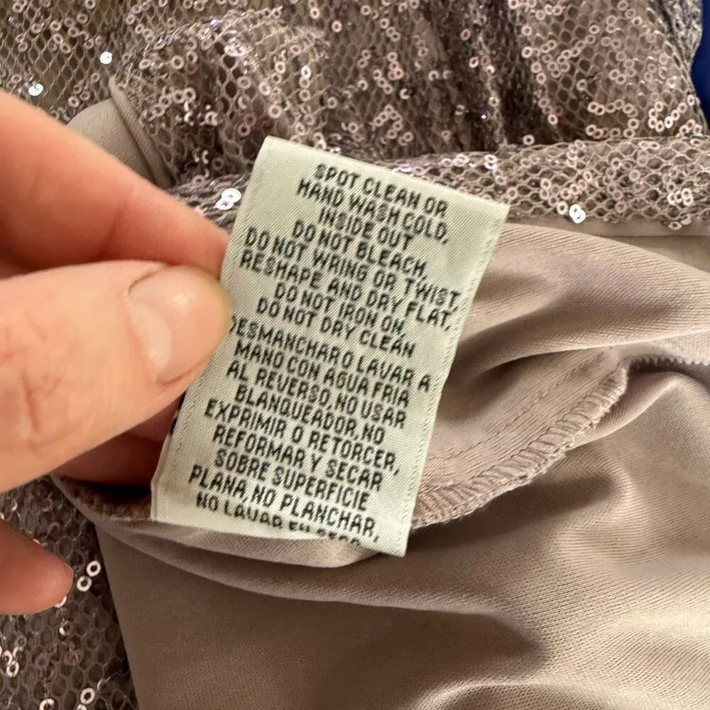 Be by Chetta B Lavendar Mauve Halter Style Formal Dress Gown Sequin 10 - Image 10