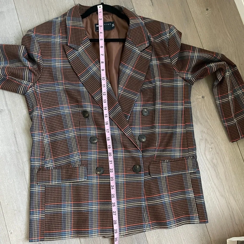 ASOS DESIGN double breasted suit blazer in bold plaid - Image 7