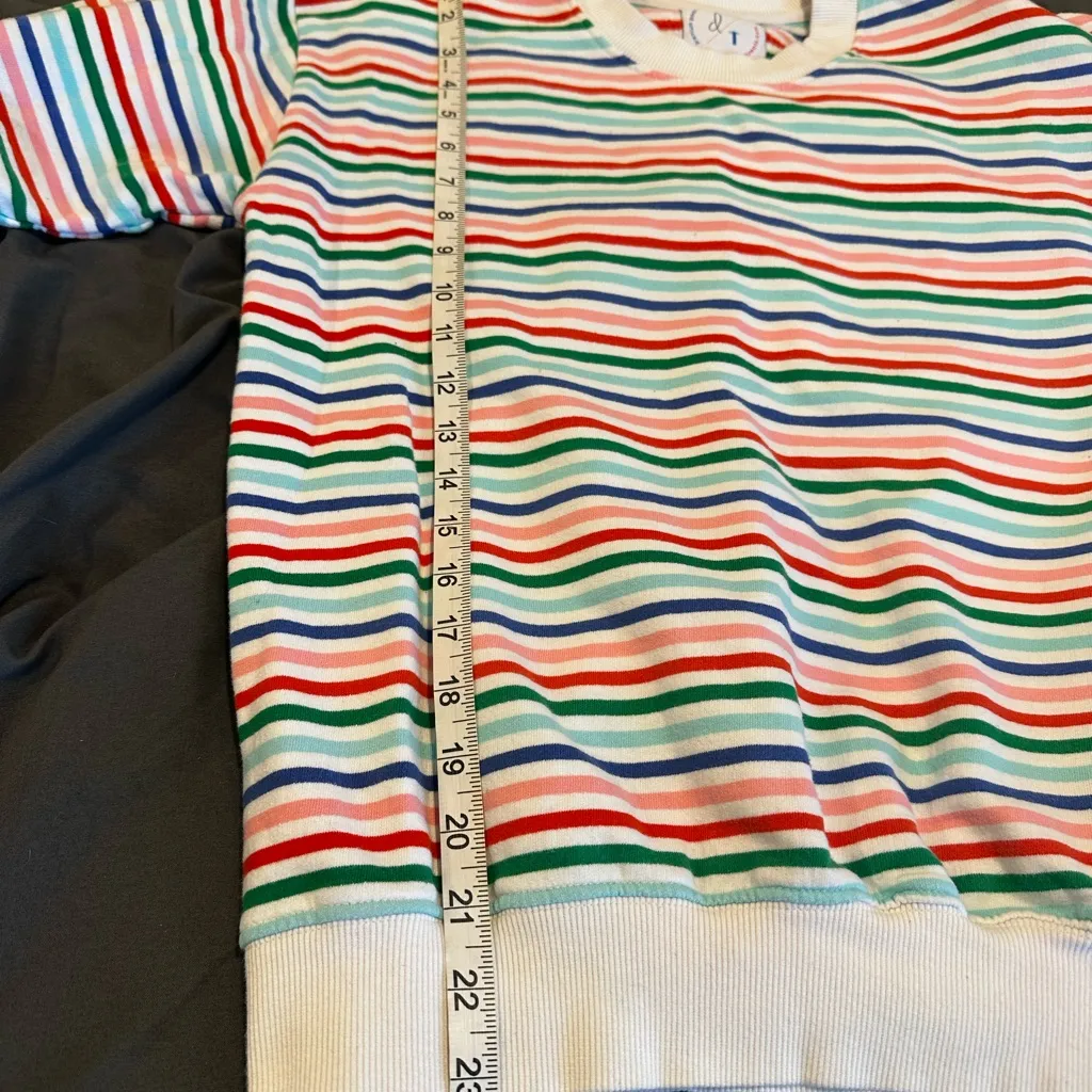 Dog Treads Sz: S bright multi colored Striped Crew Neck Pullover Sweater. Red - Image 4