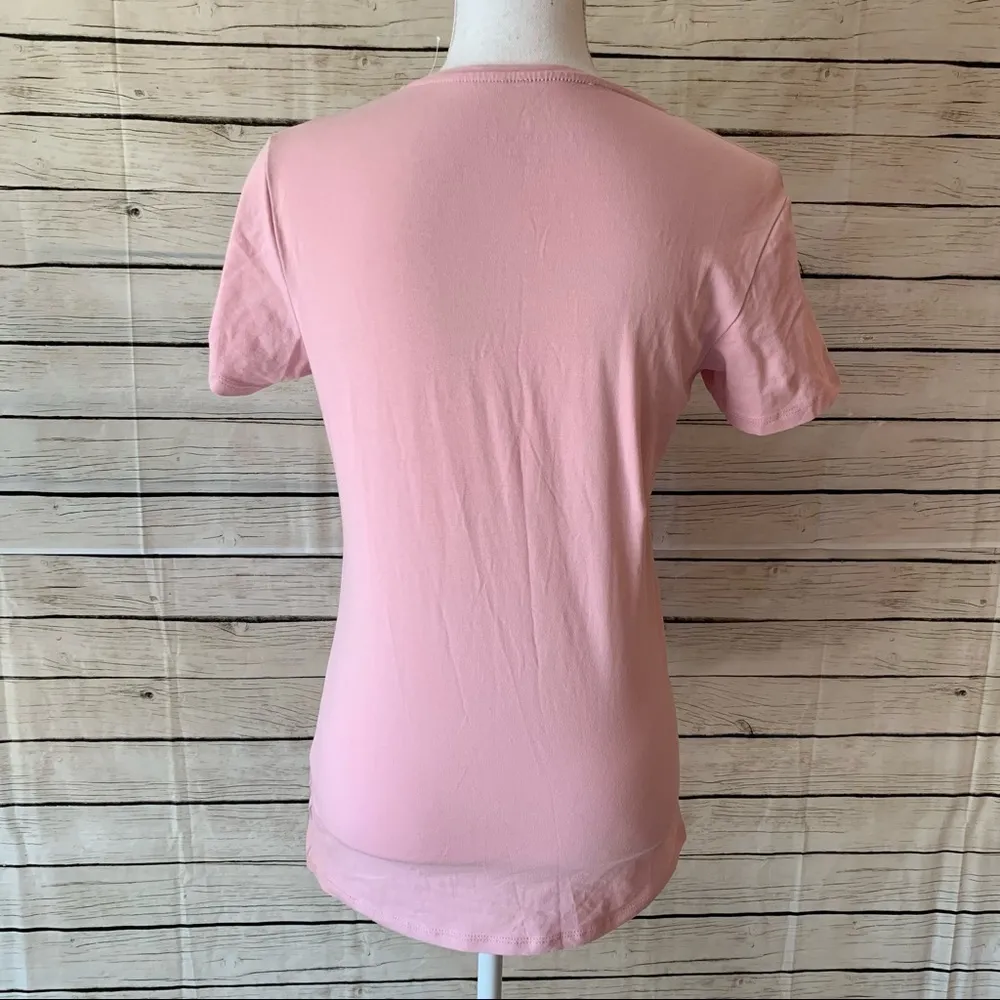 Primark Pink Oeko-Tex Stretch Vee Neck Tee - Image 2