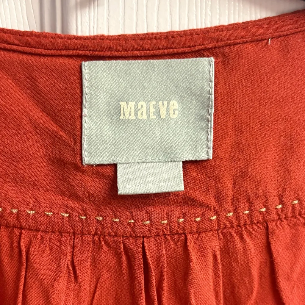 Maeve Anthropologie Crescent Street Blouse Size 0 - Image 3
