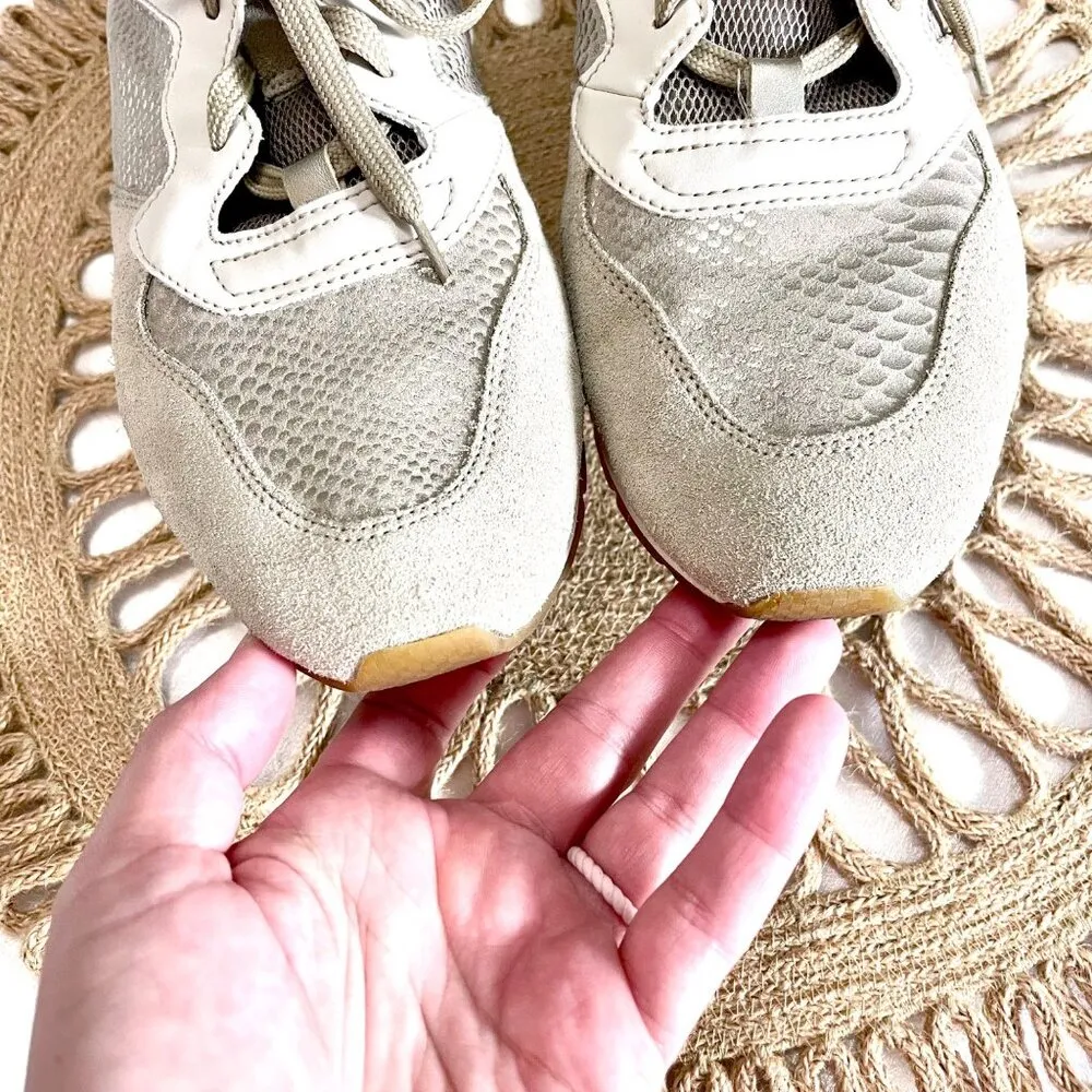 Geox Grey Snakeskin Silver Metallic Low-Top Sneakers Size US 9 EU 39 - Image 5