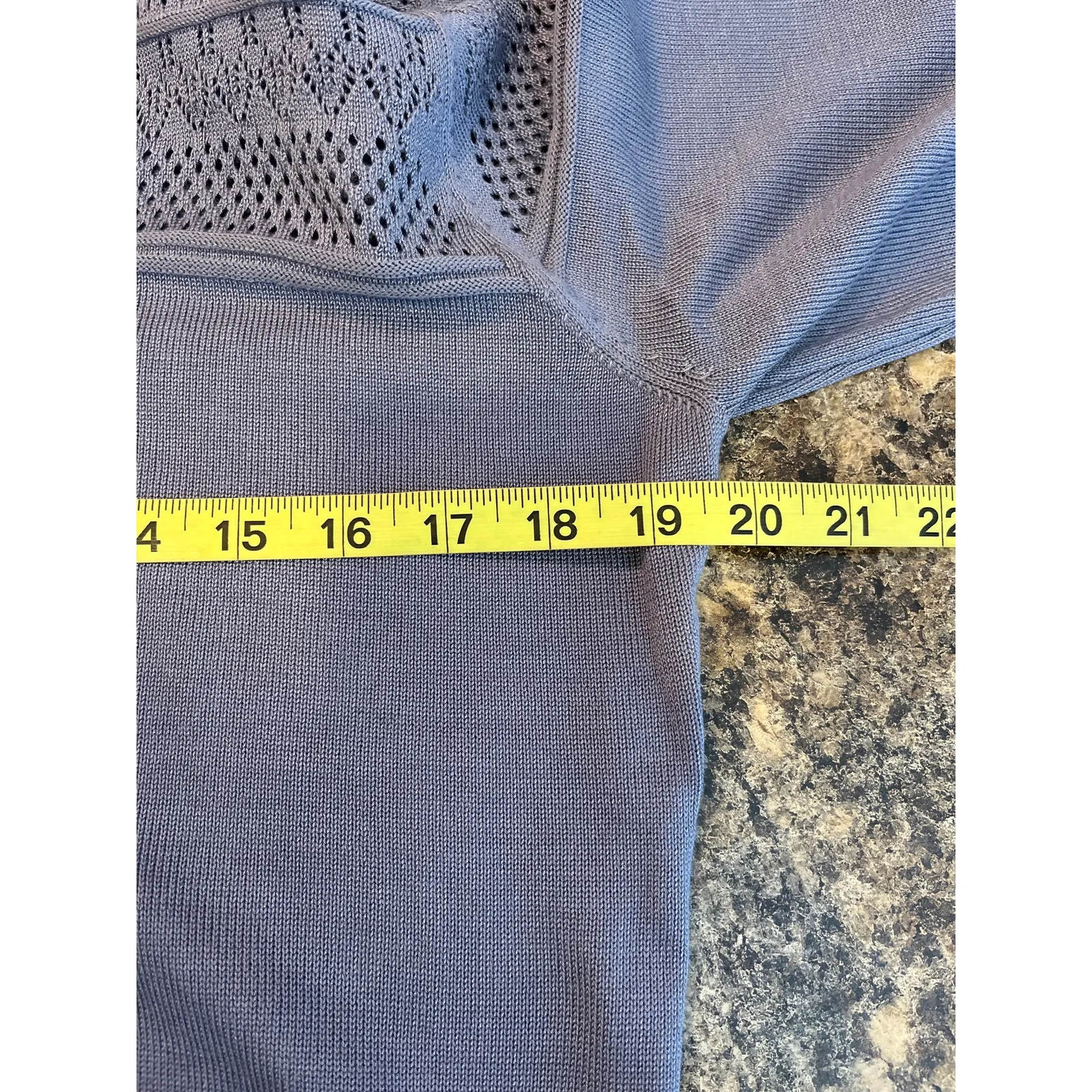 Grace Karin Medium NEW Button Front Blue‎ Cardigan Cut Out Pattern - Image 6