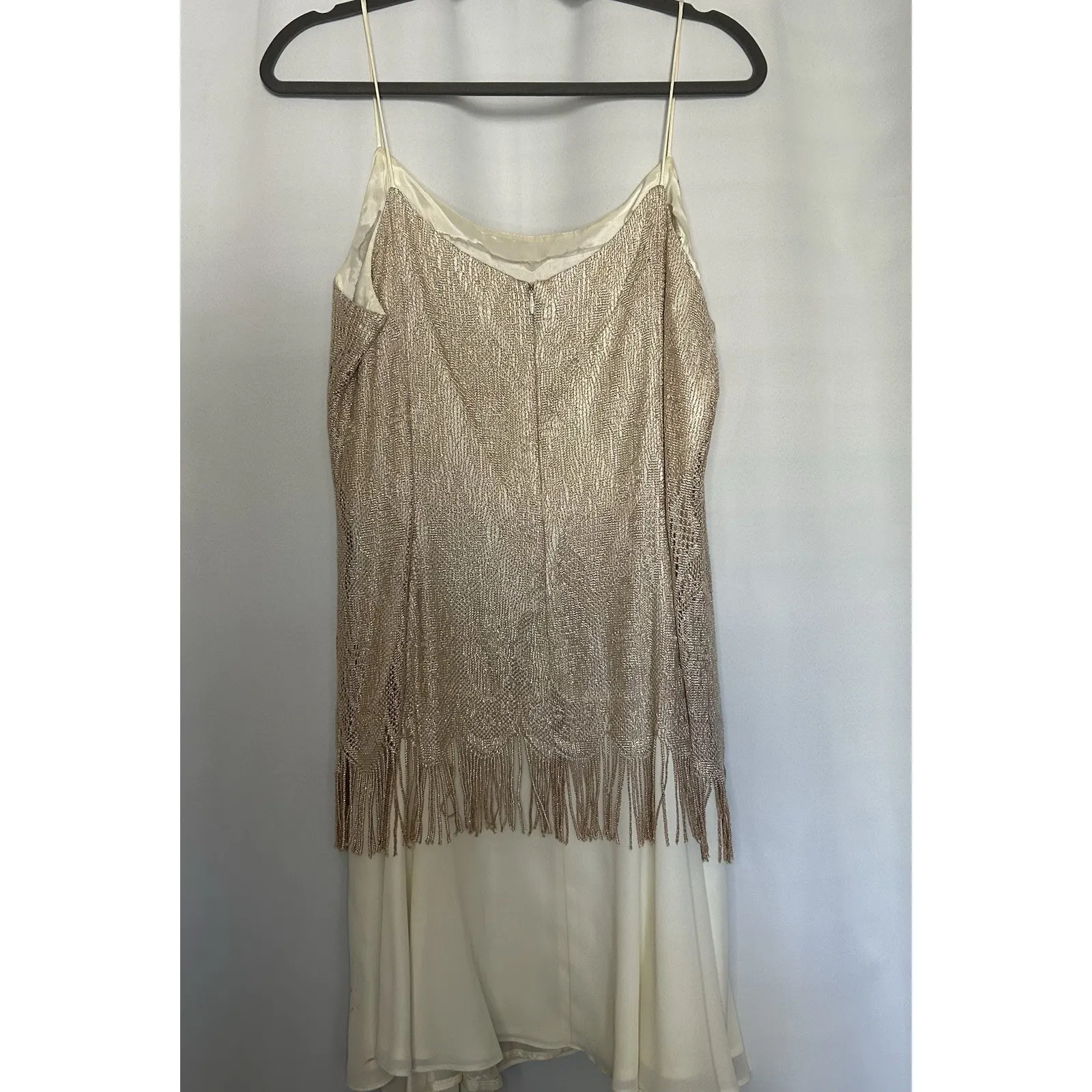 Filigree LTD Collection Size 18 Gold Cocktail Dress Chiffon Scarf Zip Back‎ VTG - Image 5