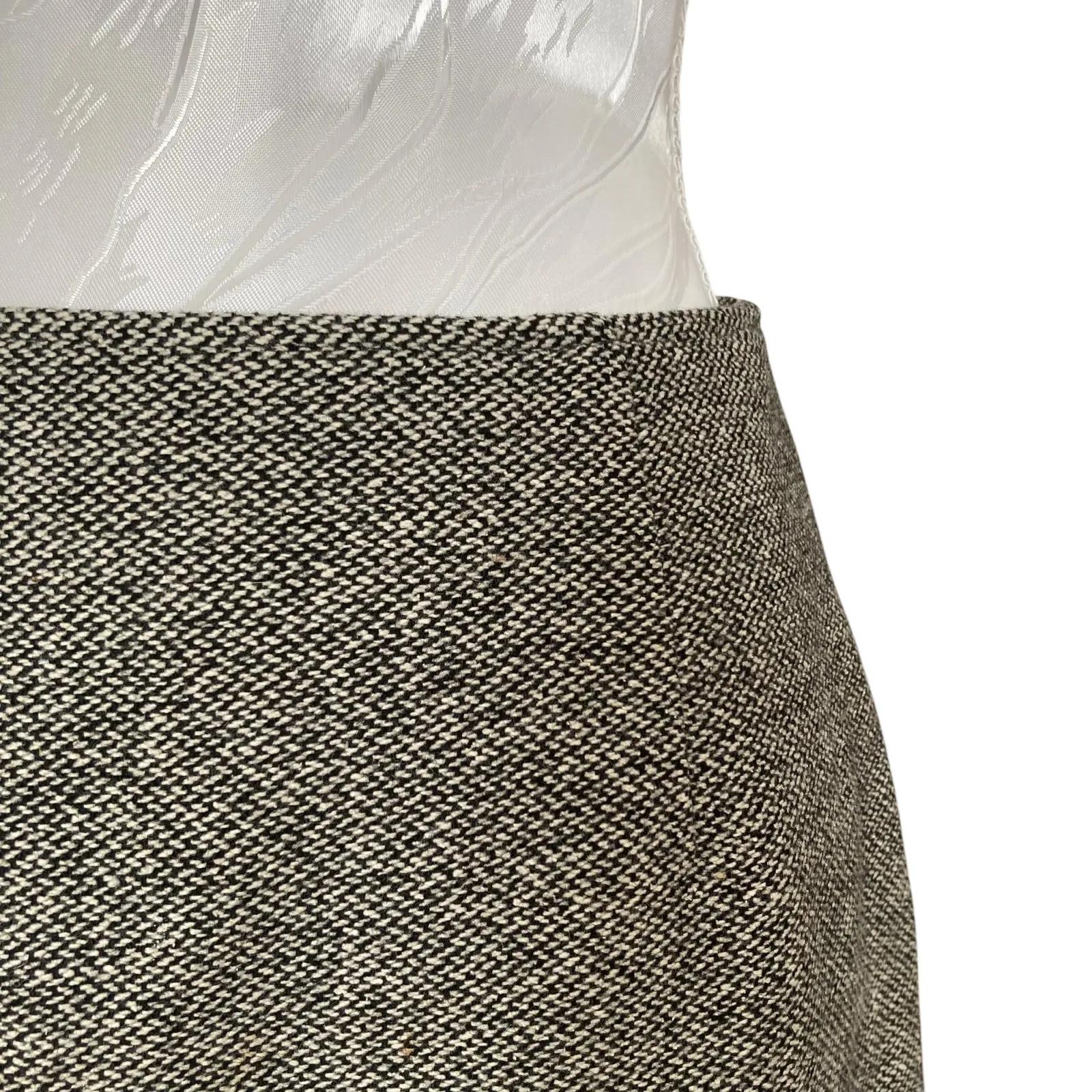 JJill Tweed Gray Fringe Wool Silk Pencil Skirt Women Sz 6 Knee Length Office Fem - Image 10
