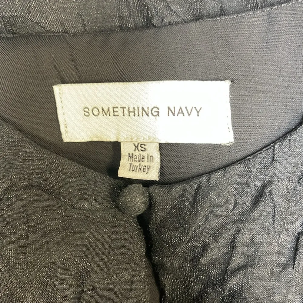 Something Navy Puff Sleeve Black Mini Dress - Image 3