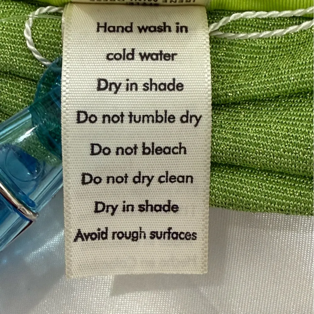 Baobab Irene Mini Dress Small Green Strapless Shimmer Bodycon Party - Image 8