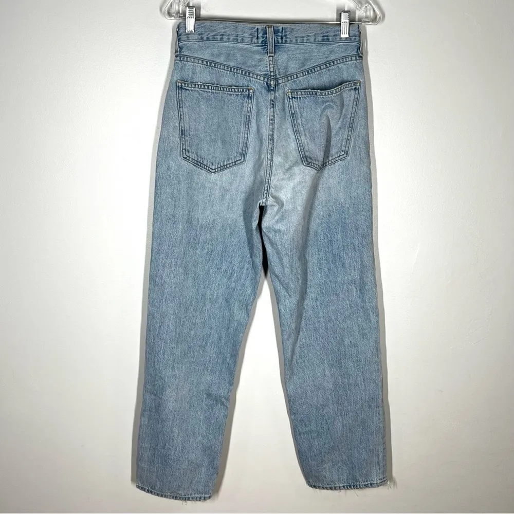 Agolde Sz 26 Criss Cross Upsized Straight Leg Jeans in Suburbia Blue - Image 3